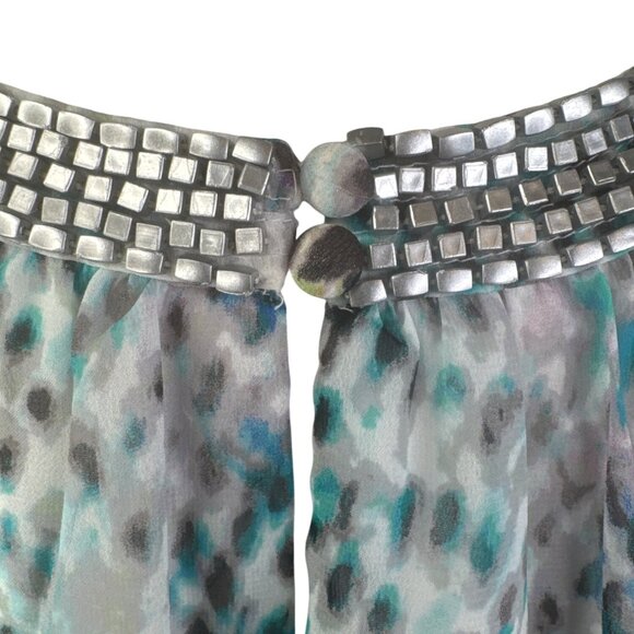 Vince Camuto Size 6 Patel Multicolor Beaded Neck Sleeveless Dress - Picture 12 of 14